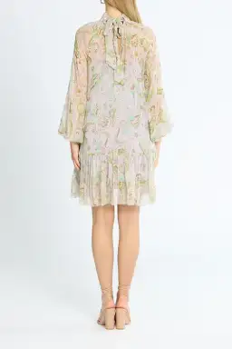 Alemais Marta Silk Crinkle Mini Dress Multi Print Size AU 10 for rent on The Volte - image 3