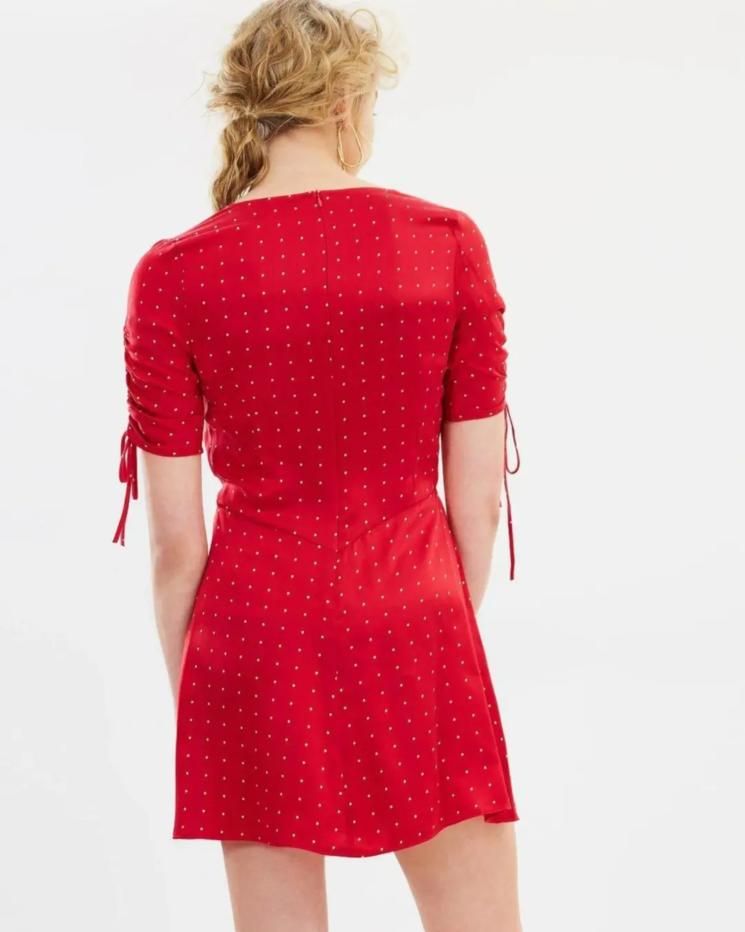 Bec & Bridge Tulipe Mini Silk Dress Spot Red/White Size AU 10 for rent on The Volte - main image