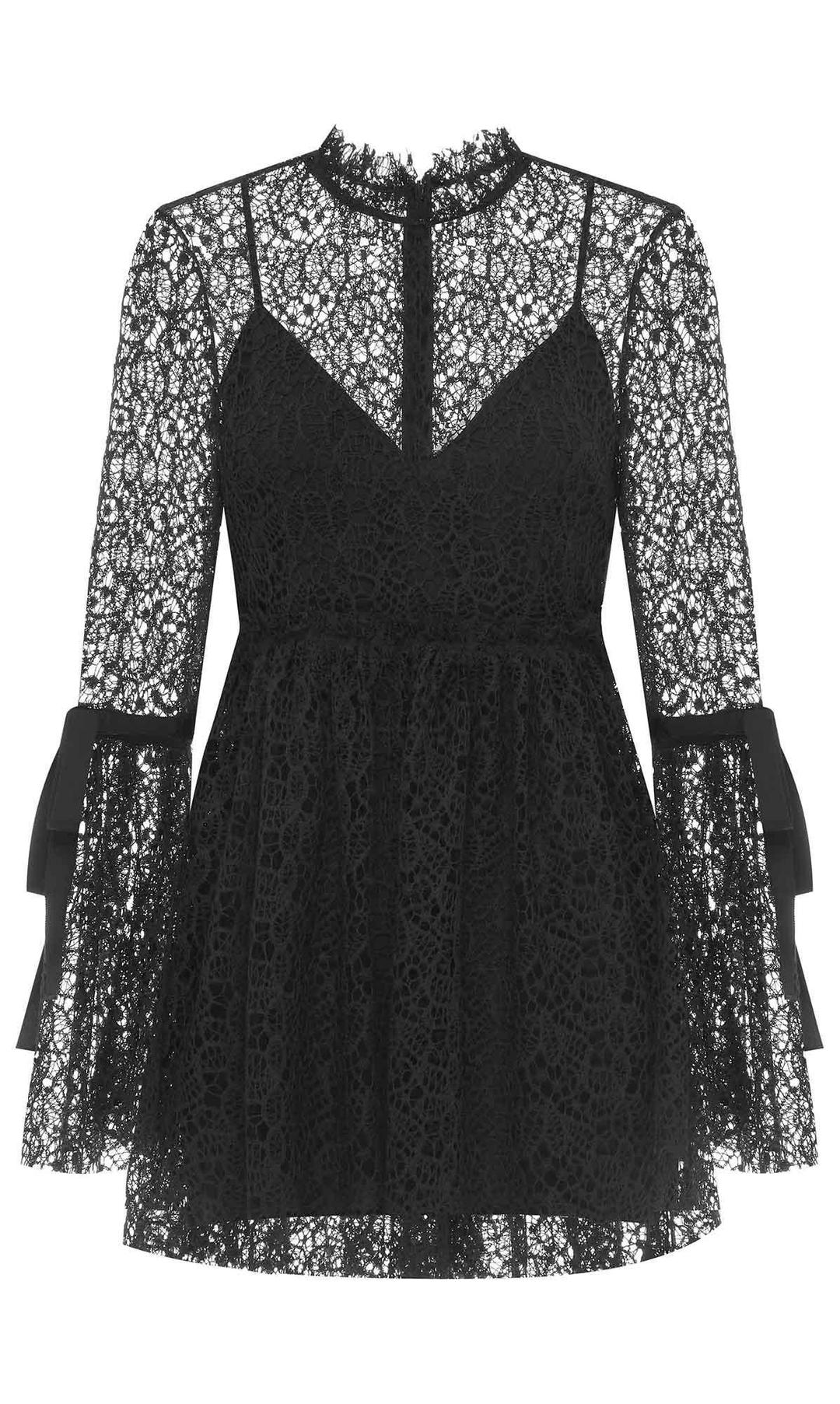 Alice McCall Back To You Lace Mini Dress Black Size 6 for rent on The Volte - main image