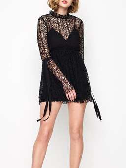 Alice McCall Back To You Lace Mini Dress Black Size 6 for rent on The Volte - image 3