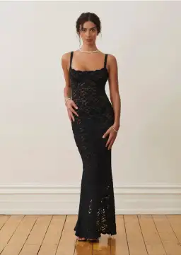Arcina Ori Margot Black Lace Maxi Dress Size S/Au 8 for rent on The Volte - image 1