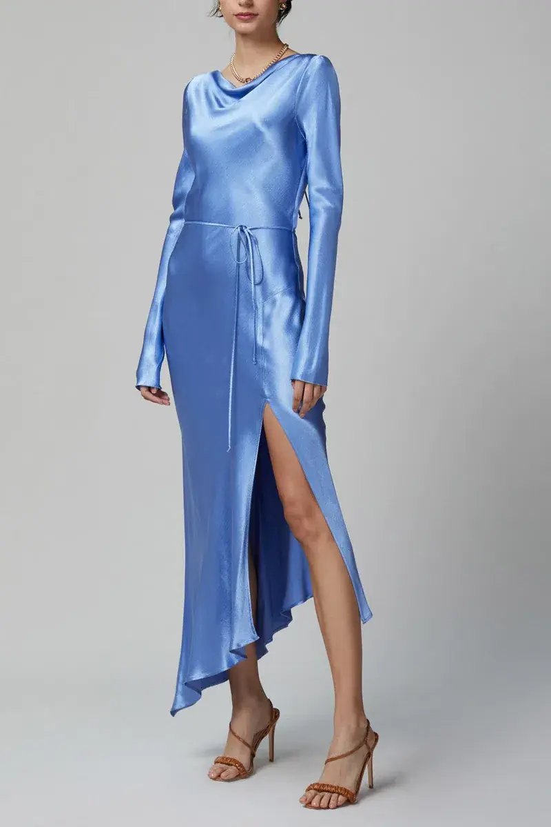 Bec & Bridge Delphine Long Sleeve Midi Dress Cornflower Blue Size 8 for rent on The Volte - main image