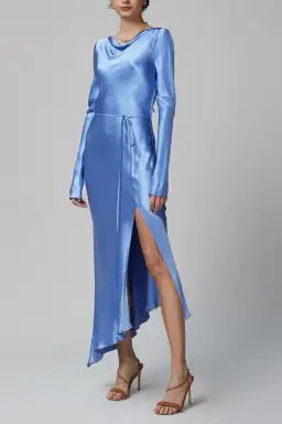 Bec & Bridge Delphine Long Sleeve Midi Dress Cornflower Blue Size 8 for rent on The Volte - image 1