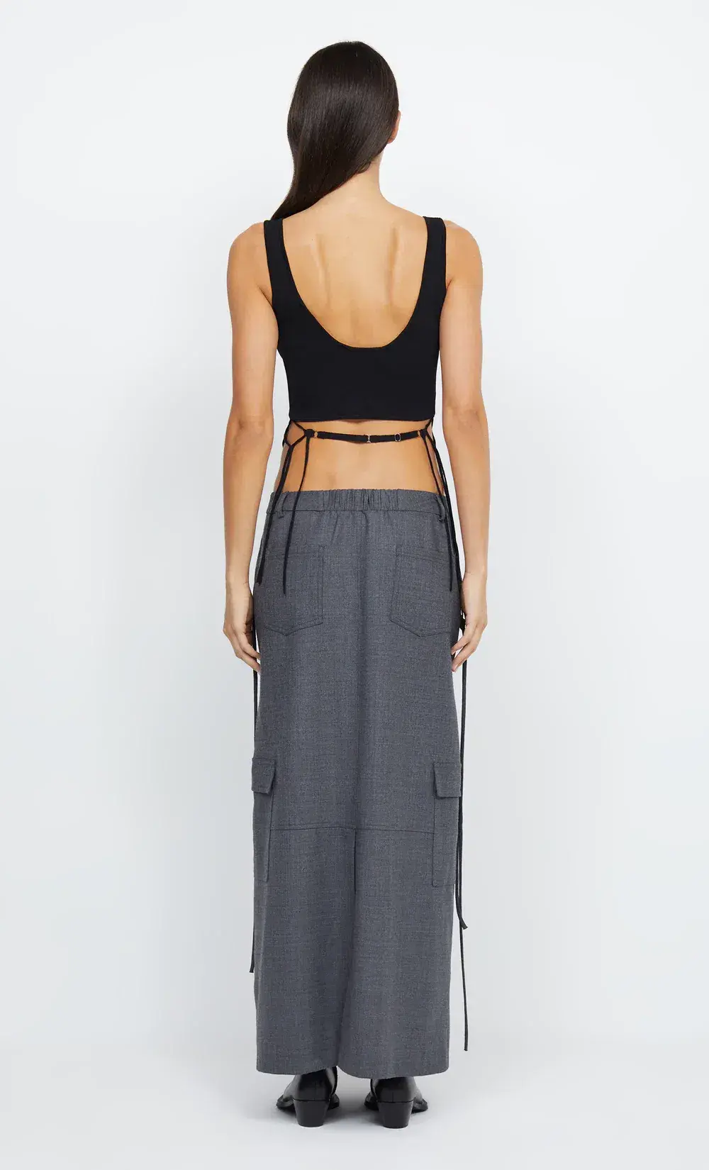 Bec & Bridge Aria Knit Cropped Top Black Size 8 for rent on The Volte - main image
