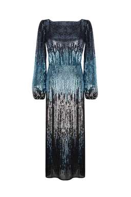 Rixo London Coco Ombre Sequin Blouson Sleeve midi dress Size 12 for rent on The Volte - image 3