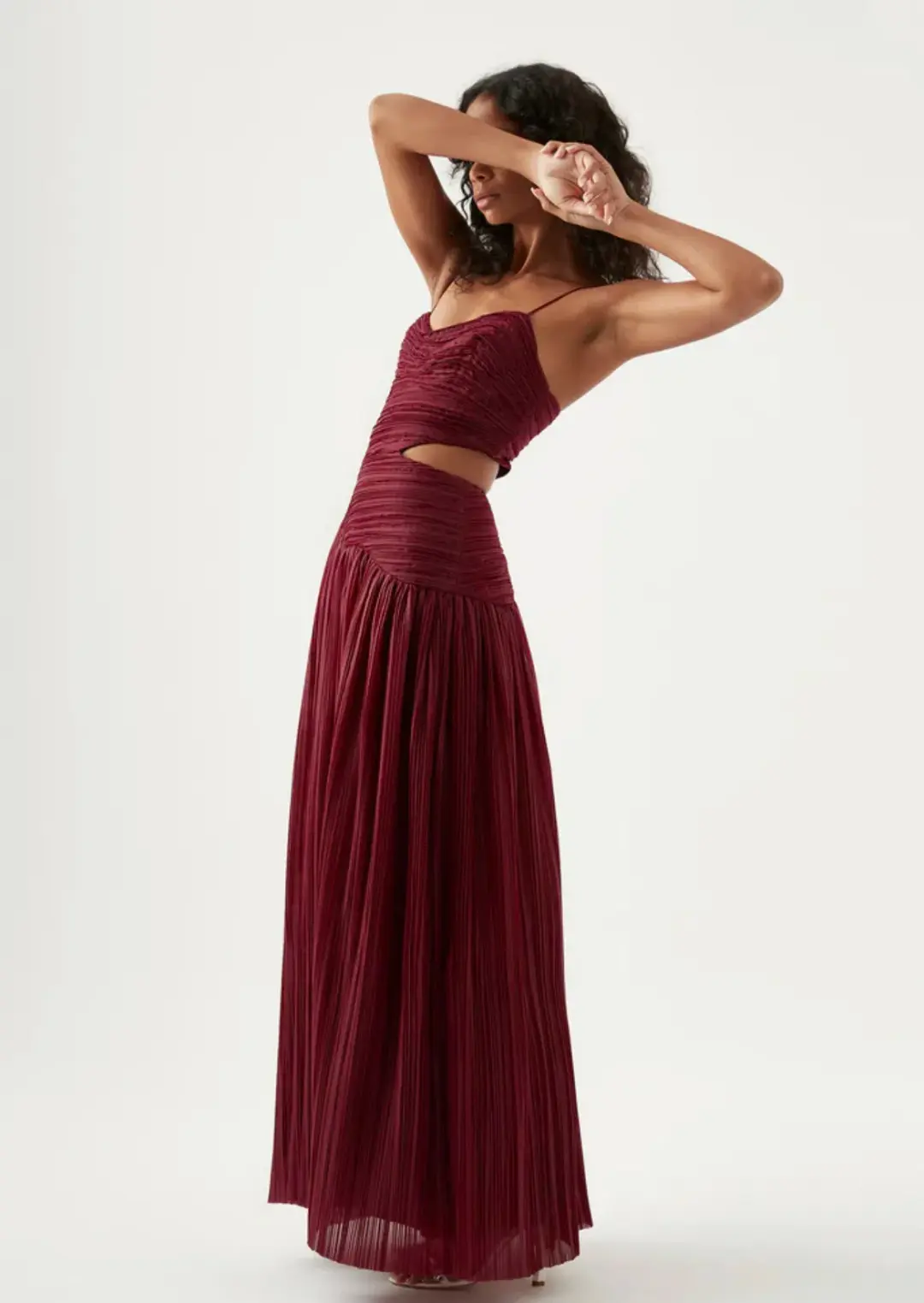 Aje Laurier Wave Maxi Dress Burgundy Size 12 / L for rent on The Volte - main image