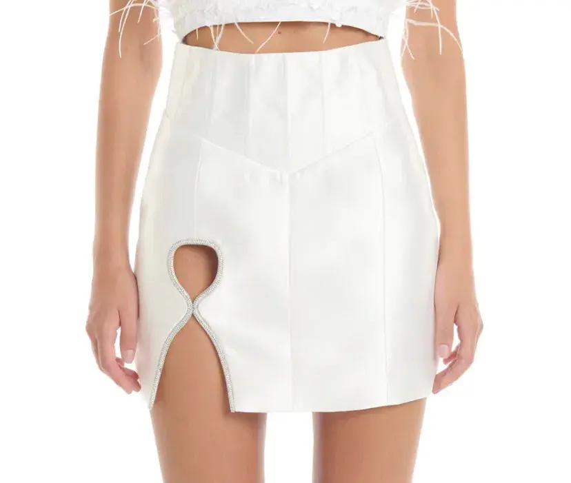 Eliyah the label Simone Skirt White Size 12 for rent on The Volte - main image