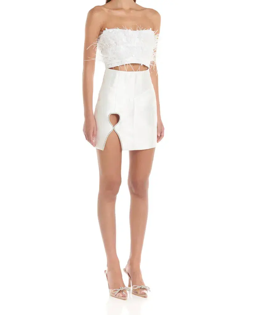 Eliyah the label Simone Skirt White Size 12 for rent on The Volte - main image