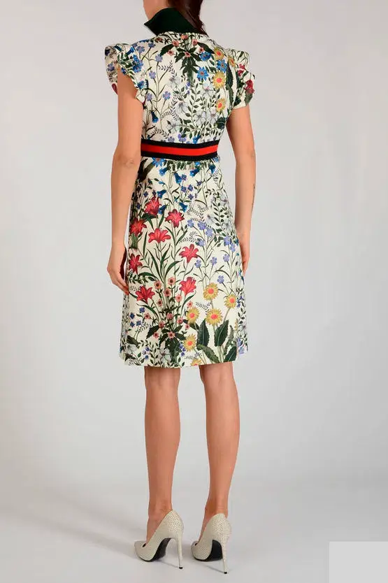 Gucci Floral Jersey Dress Print Size 10 for rent on The Volte - main image