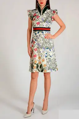 Gucci Floral Jersey Dress Print Size 10 for rent on The Volte - image 1