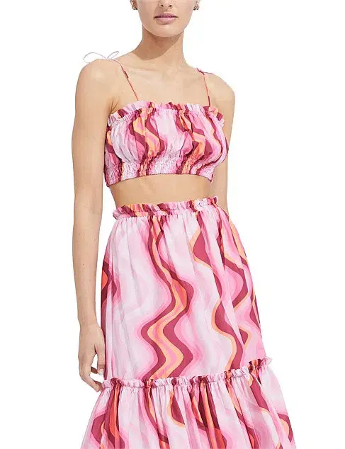 Steele Cameron Bustier And Austin Skirt Set Groovy Print Skirt M / Top L for rent on The Volte - main image