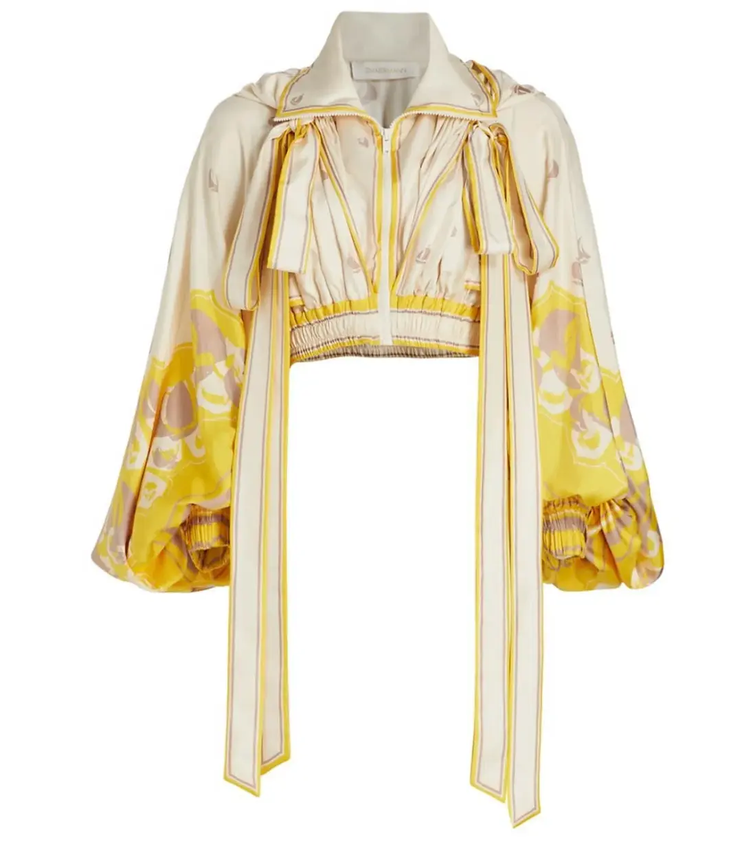 Zimmermann High Tide Cropped Jacket & Skirt Set Yellow Sailboats Size 0/Au 8 for rent on The Volte - main image
