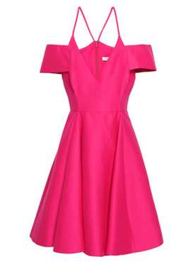 Halston Heritage Cold Shoulder Dress Fushia Size 10