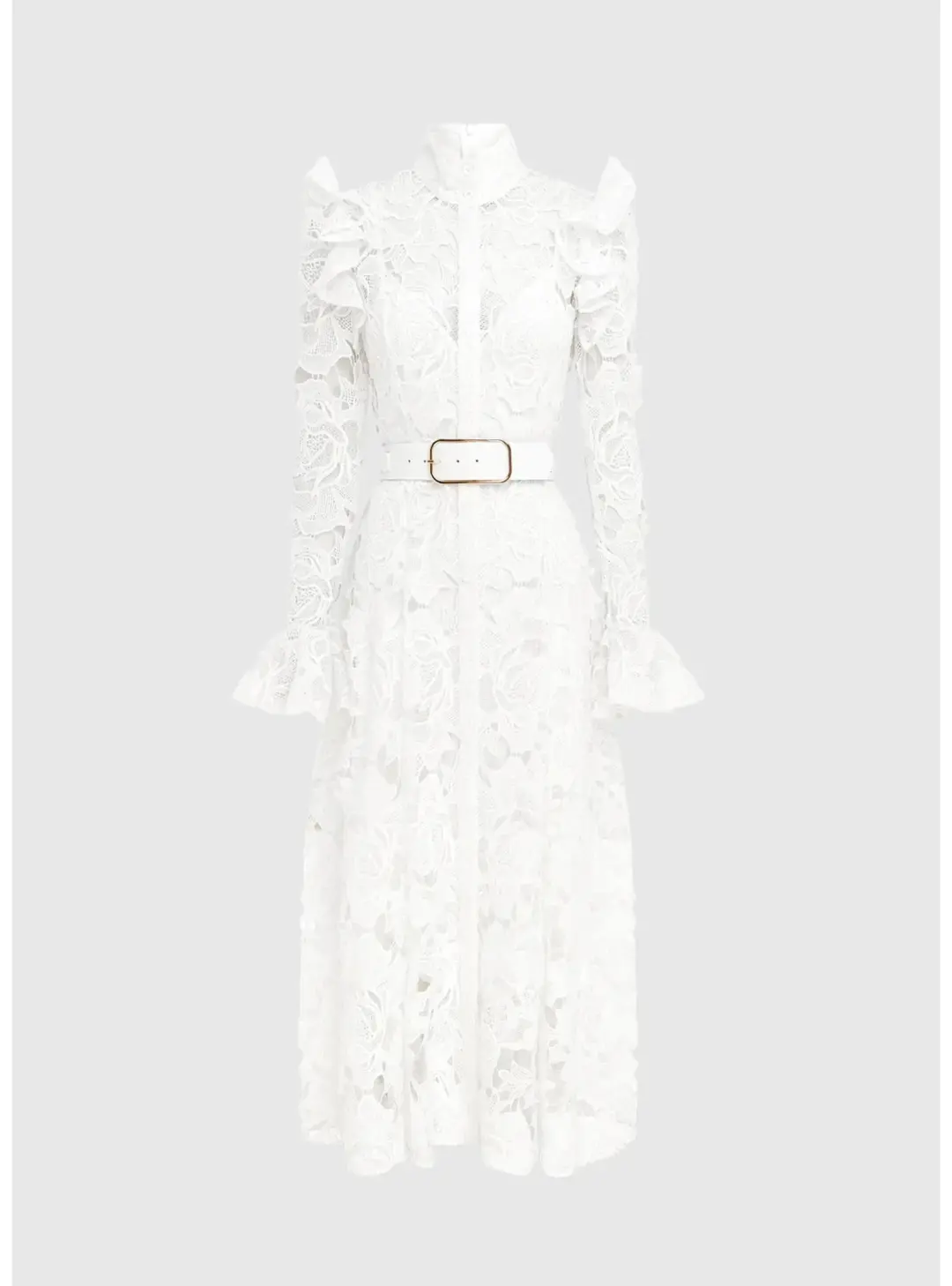 Leo Lin Aliyah Butterfly Sleeve Midi Dress Snow Size AU 12 for rent on The Volte - main image