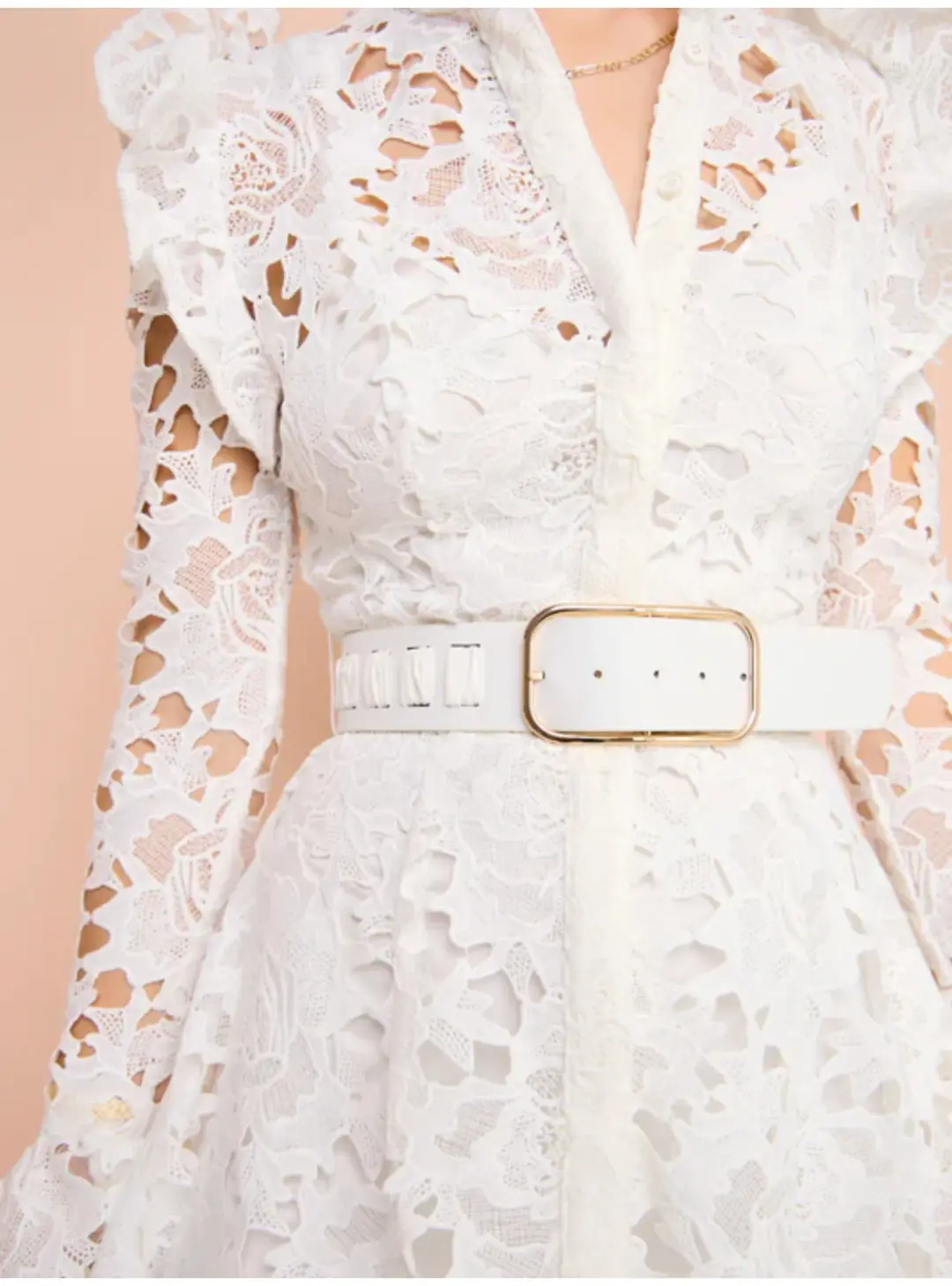 Leo Lin Aliyah Butterfly Sleeve Midi Dress Snow Size AU 12 for rent on The Volte - main image