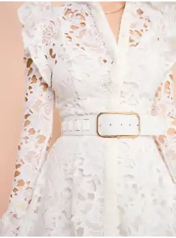 Leo Lin Aliyah Butterfly Sleeve Midi Dress Snow Size AU 12 for rent on The Volte - image 3