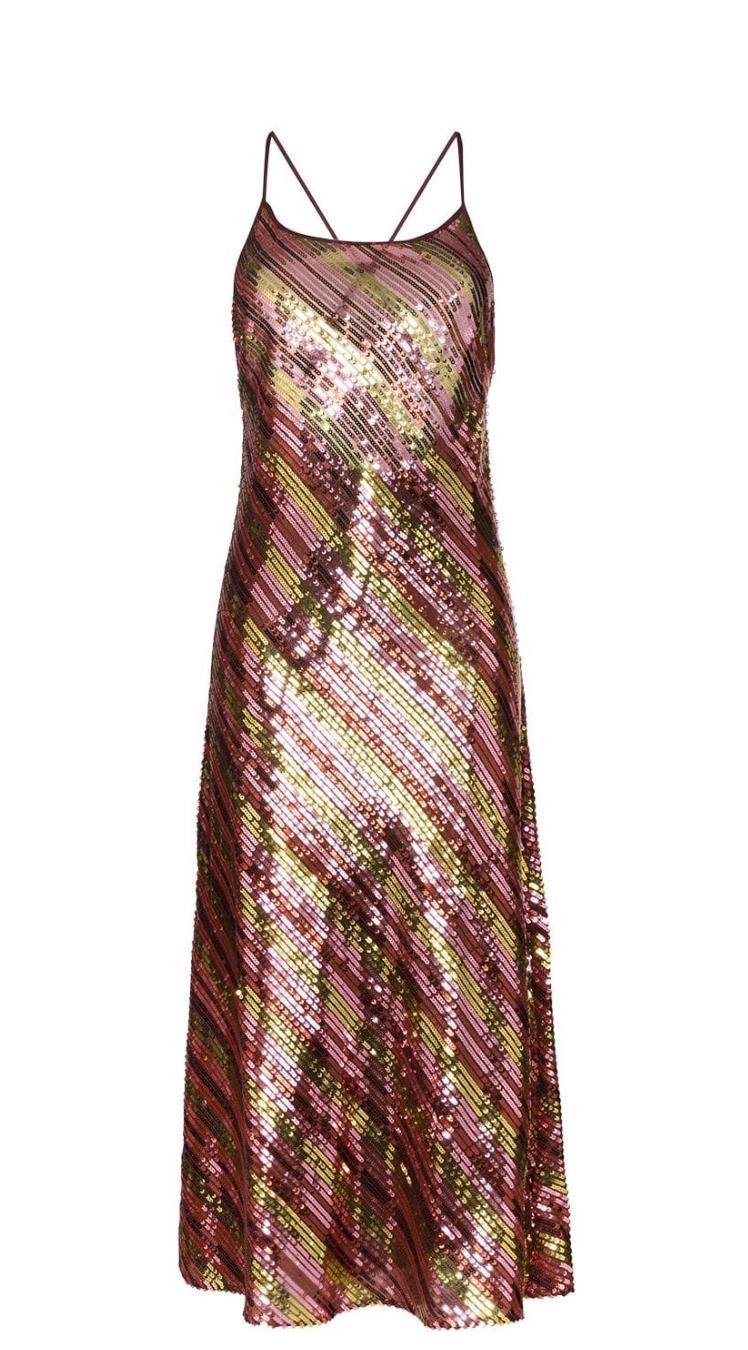 Rixo Sylie sequinned embellished midi dress Size 12 for rent on The Volte - main image