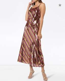 Rixo Sylie sequinned embellished midi dress Size 12 for rent on The Volte - image 1