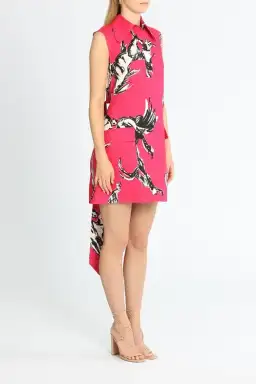 Leo Lin Wild Horses Mini Dress Deep Pink Print Size 10 for rent on The Volte - image 2
