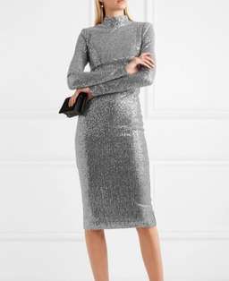 Rebecca Vallance Andree Sequinned Lurex Midi Dress Size 8 for rent on The Volte - image 1