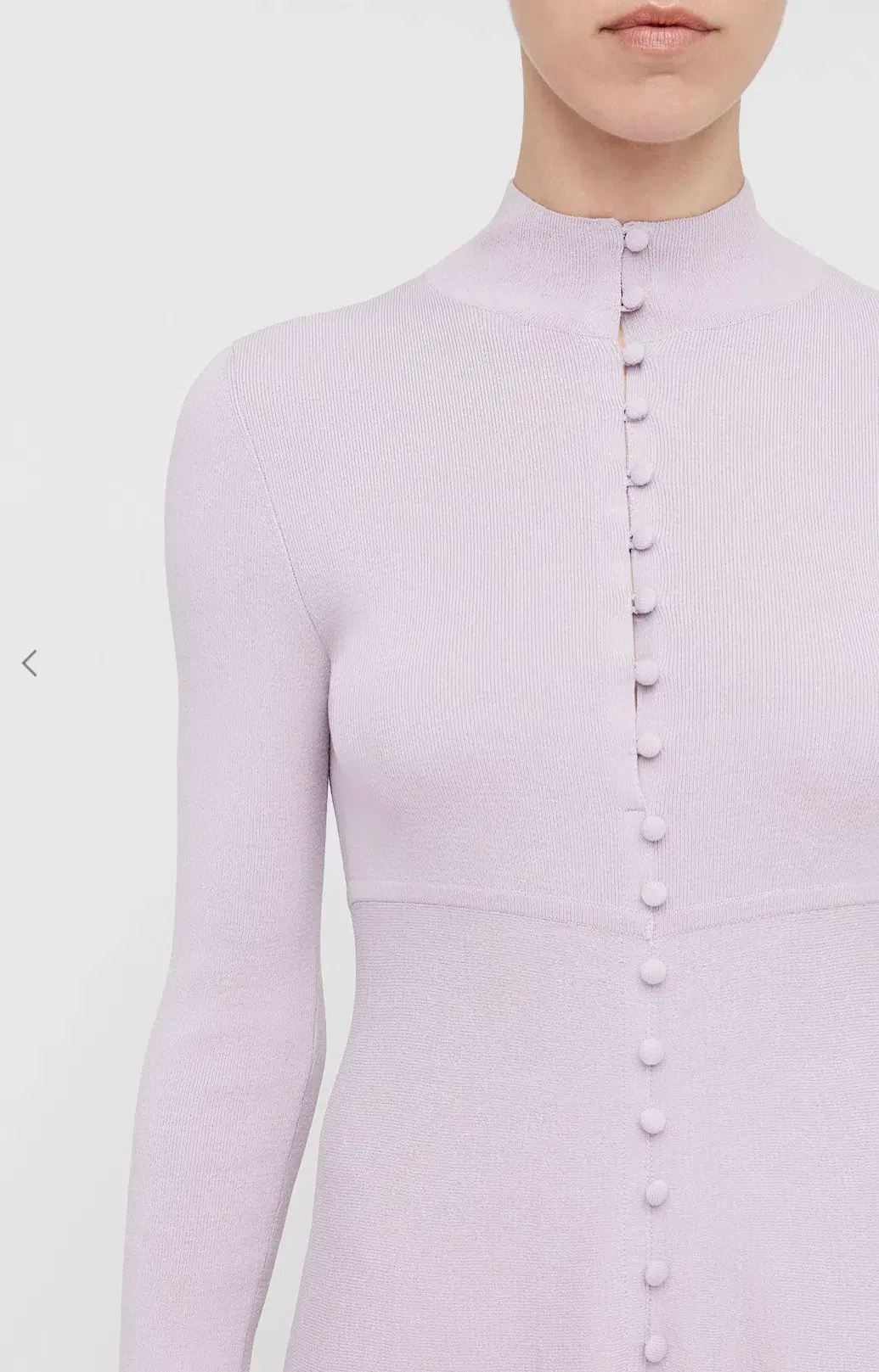 Scanlan Theodore Crepe Knit Button Polo Dress Pale Mauve Size 8 for rent on The Volte - main image