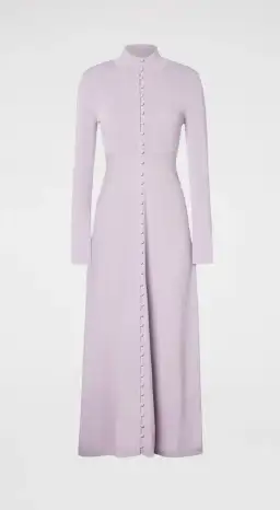 Scanlan Theodore Crepe Knit Button Polo Dress Pale Mauve Size 8 for rent on The Volte - image 5