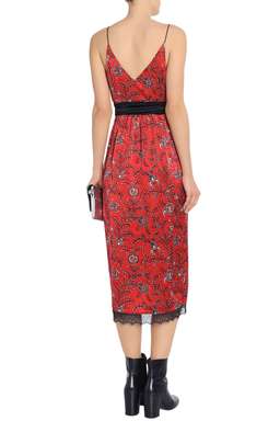 Cinq A Sept Petra Lace Trimmed Silk Satin Midi Dress Print Size 6 for rent on The Volte - image 2