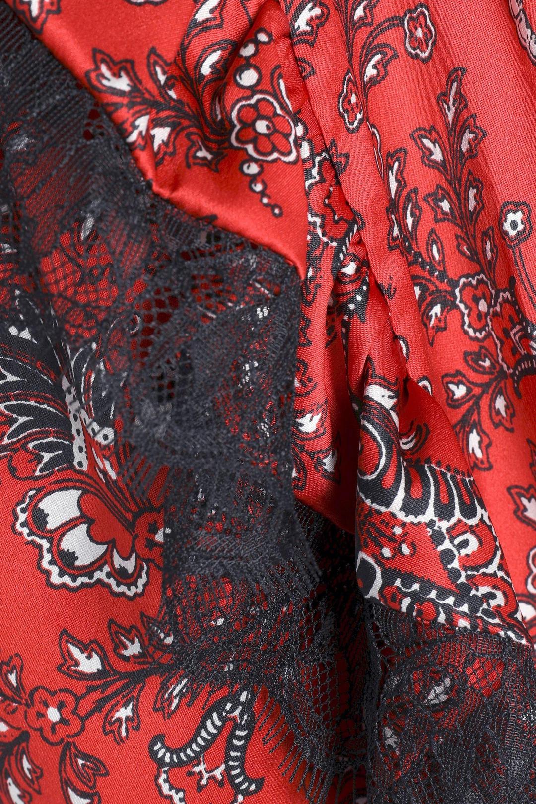 Cinq A Sept Petra Lace Trimmed Silk Satin Midi Dress Print Size 6 for rent on The Volte - main image