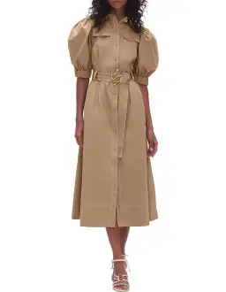 Aje Woodland Utility Midi Dress Beige Size AU 12 for rent on The Volte - image 1