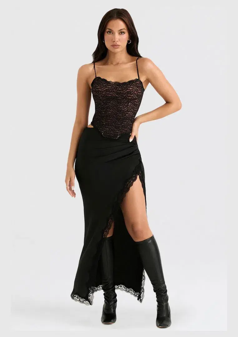 House of CB Romina Lace Corset Black Size XS / AU 6 for rent on The Volte - main image