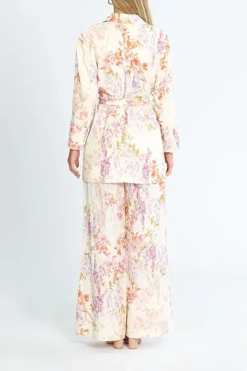 Ministry of Style Joyful Blooms Blazer and Pant Set Multi Floral White Size 16 for rent on The Volte - main image