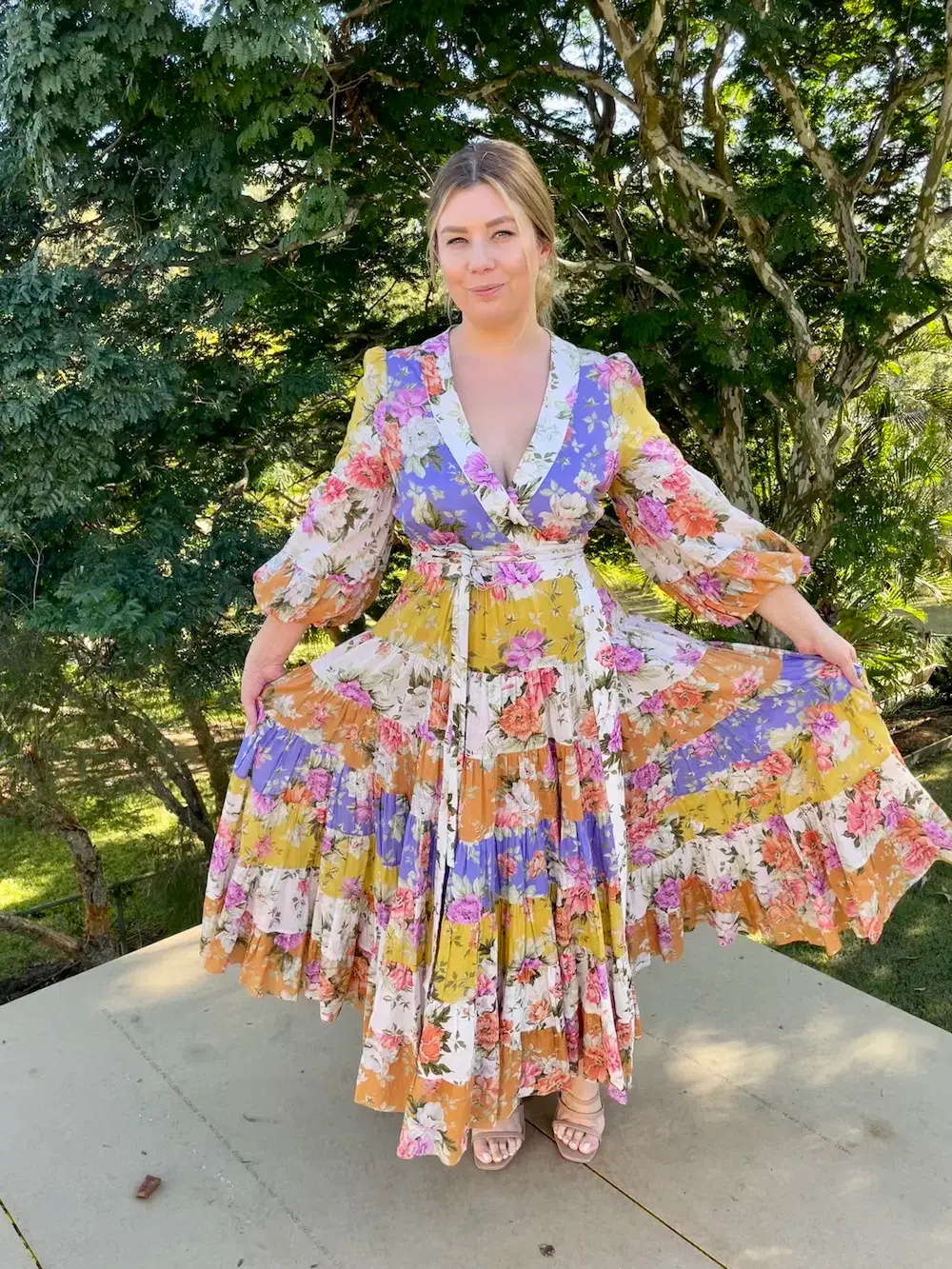 Zimmermann The Pattie Wrap Midi Dress in Spliced Size 2/ Au 12 for rent on The Volte - main image