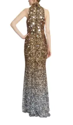 Badgley Mischka Ombre Sequined Gown Size 10 for rent on The Volte - image 3