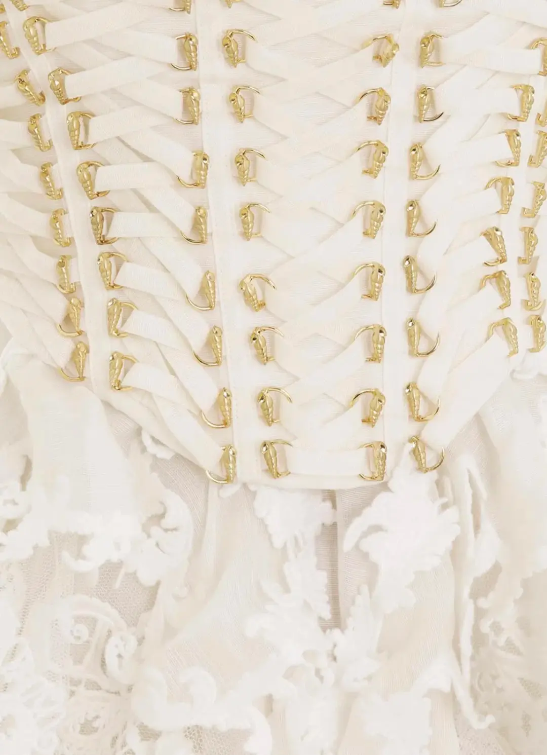 Zimmerman Coaster Corset Laced Dress in Ivory Size 0 / AU 8 for rent on The Volte - main image