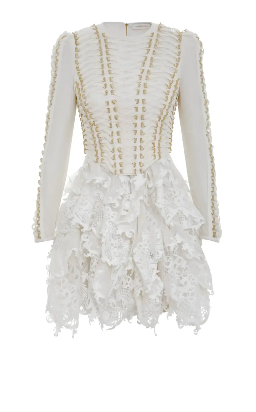 Zimmerman Coaster Corset Laced Dress in Ivory Size 0 / AU 8 for rent on The Volte - main image