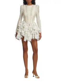 Zimmerman Coaster Corset Laced Dress in Ivory Size 0 / AU 8 for rent on The Volte - image 1