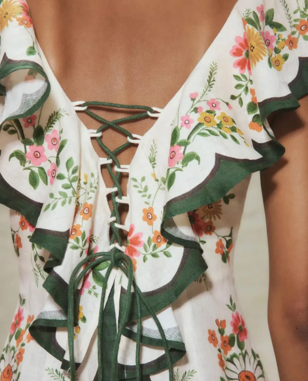 Alemais Elisabetta Ruffle Midi Dress Multi Size AU 8 for rent on The Volte - main image