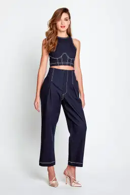 Alice McCall Crop Top and Pants Blue Size AU 10