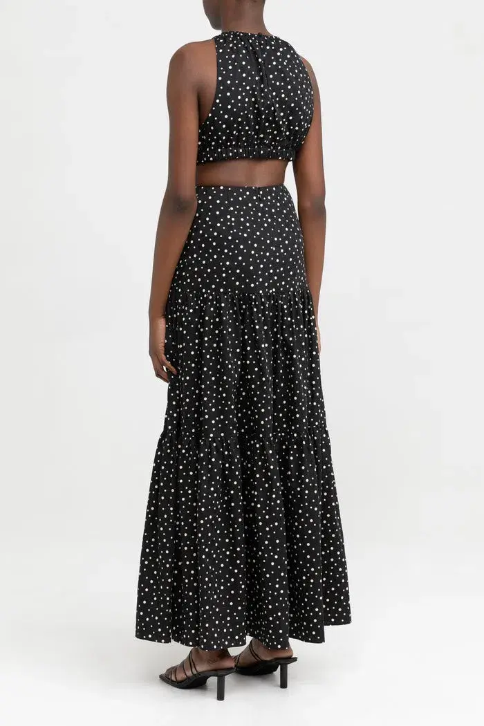 Significant Other Poppy Dress Black Cream Polka Print Size 10 - Image 3