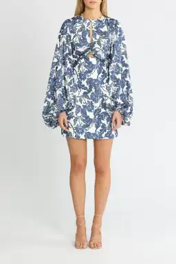 Significant Other Holly Mini Dress Blue Print Size 8 for rent on The Volte - image 1