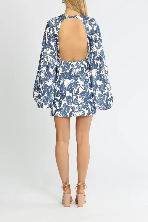 Significant Other Holly Mini Dress Blue Print Size 8 for rent on The Volte - main image