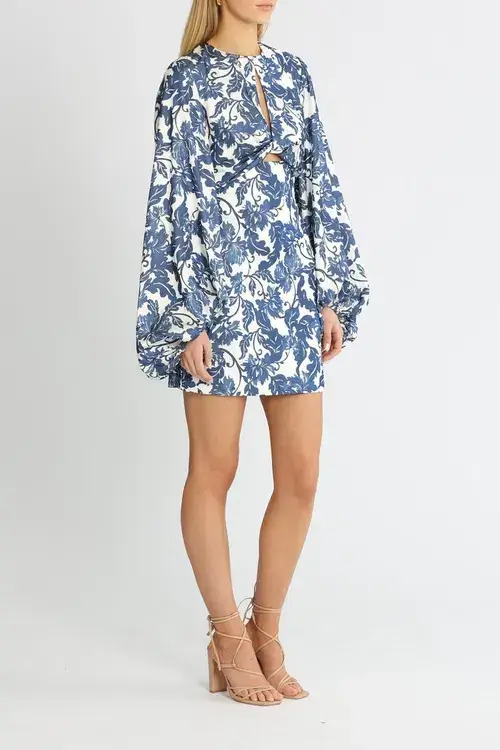 Significant Other Holly Mini Dress Blue Print Size 8 for rent on The Volte - main image