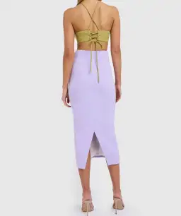 By Johnny The Fresco Halter Maxi Dress Lilac/Green Size 12 for rent on The Volte - image 2