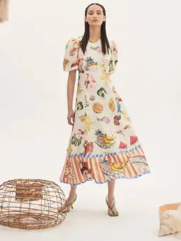 Alemais Theo Midi Dress Print Size 10 for rent on The Volte - image 1