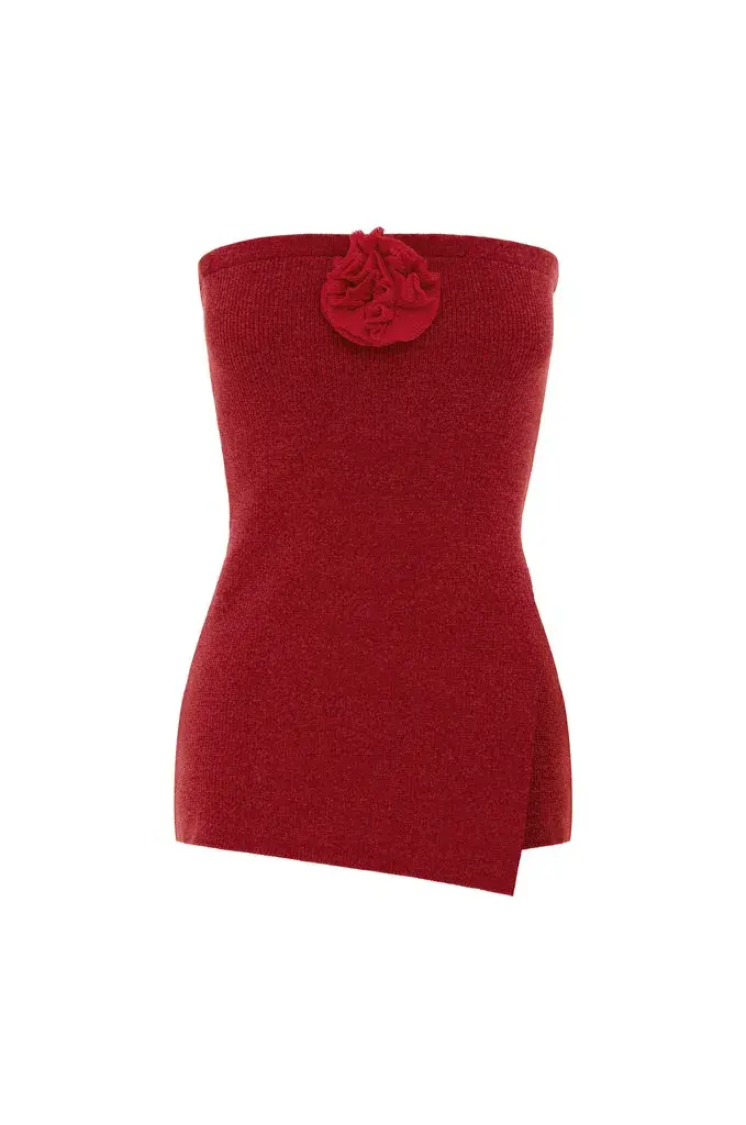 With Jean Belle Top Red Size 6 for rent on The Volte - main image