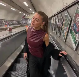 House of CB Allegra Wine Vegan Leather Asymmetric Top Red Size L / AU 12 for rent on The Volte - image 9