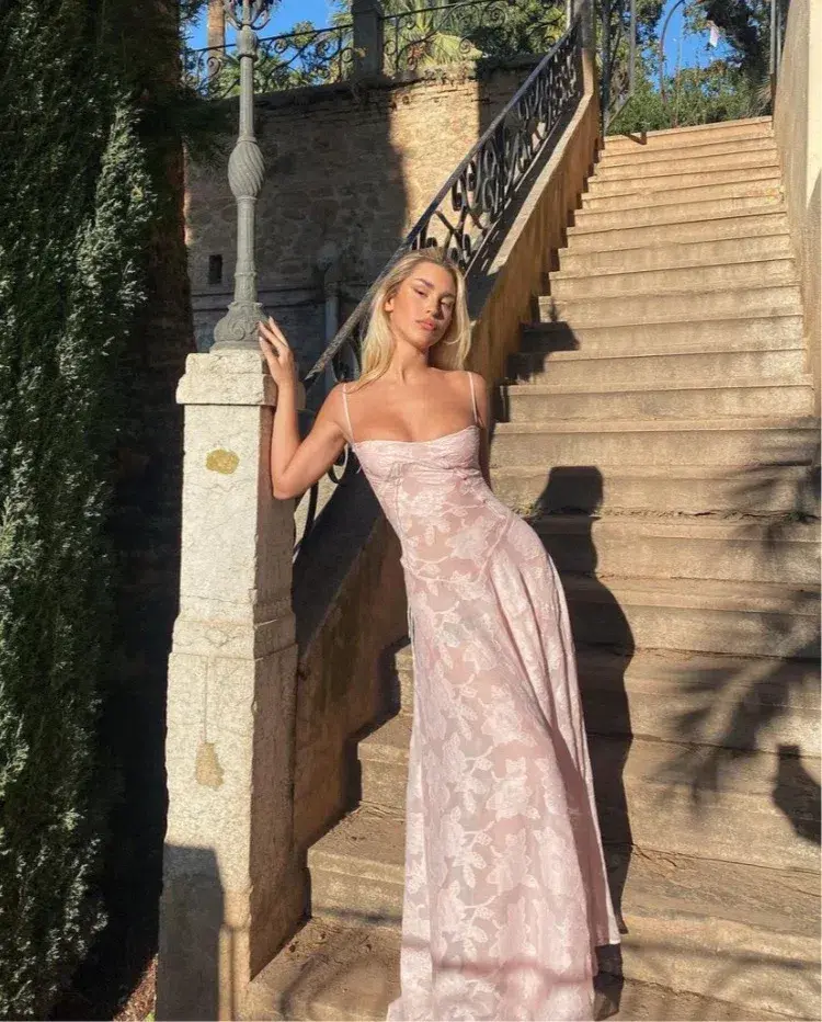 House of CB Seren Dress Pink Size 8 for rent on The Volte - main image