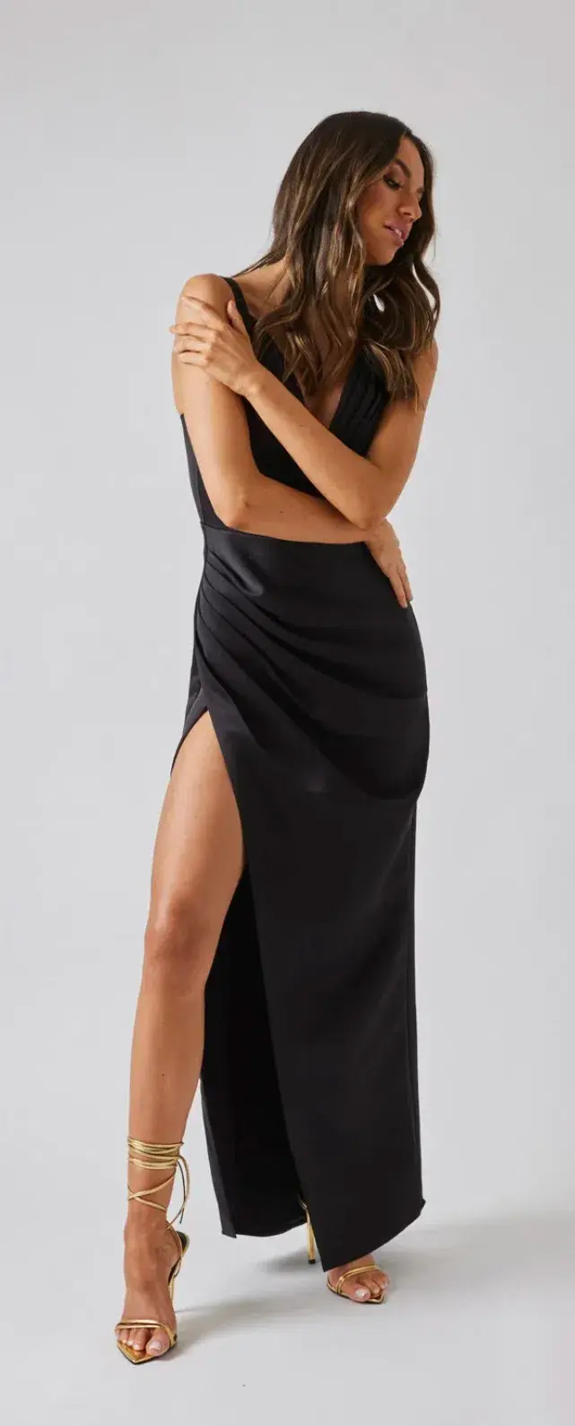 Bianca & Bridgett Peony Dress Black Size 12 for rent on The Volte - main image
