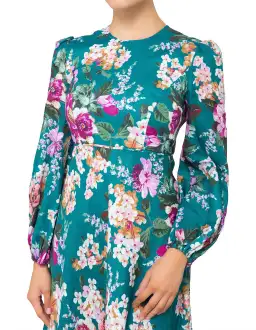 Zimmermann Allia high neck dress in Emerald Floral Size 2/ AU 12 for rent on The Volte - image 3