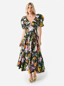 AJE - Gabrielle Plunge Midi Dress Floral - Size 10 for rent on The Volte - image 3